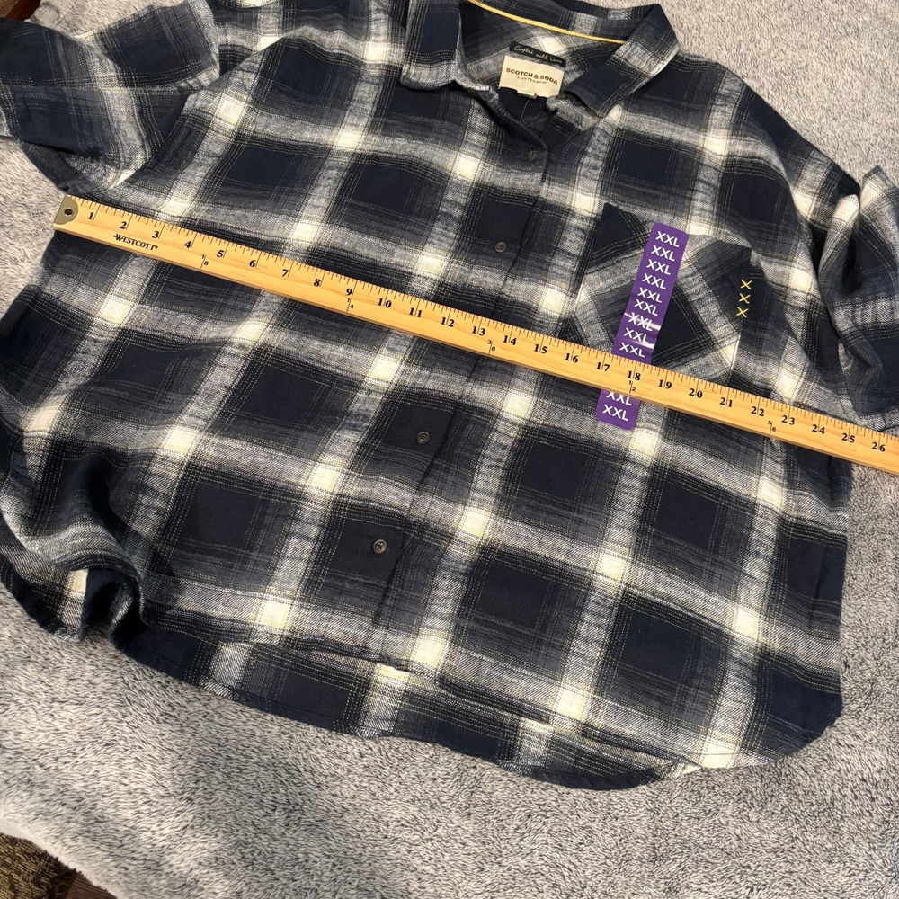 Scotch Soda Womens Flannel Shirt XXL Plaid Western NEW Rustic Cabin Boho 21273 - Picture 12 of 13